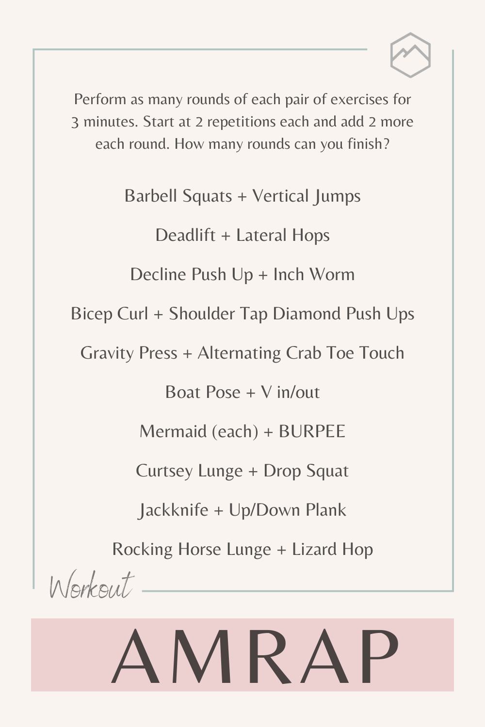 Hard amrap workout sale